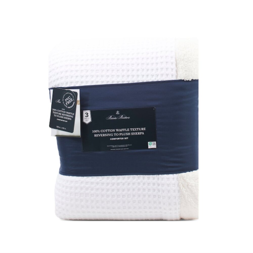 BROOKS BROTHERS Sherpa Comforter Set
